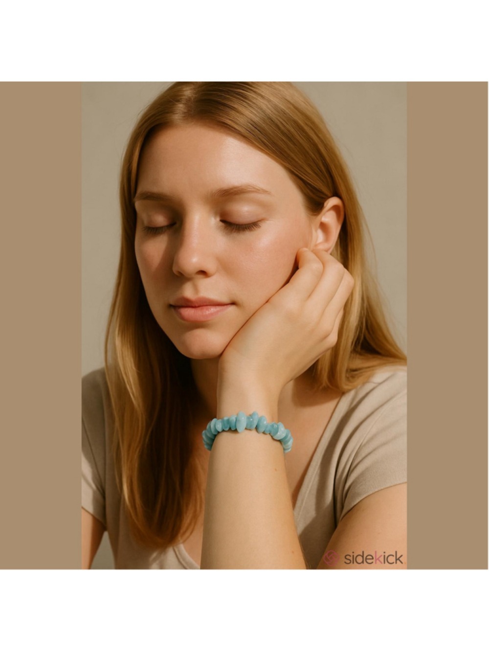 Larimar Blue Natural Stone Stretch Bracelet